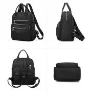 Mochila de viaje informal para mujer, bolso de mano de gran capacidad, monedero negro de hombro Oxford impermeable. - details 4