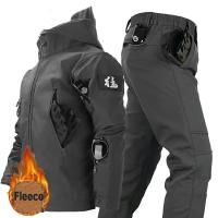 Chaquetas de Vellón para Invierno-Otoño Trajes Tácticos Impermeables para Pesca, Senderismo, Acampar Pantalones Térmicos M-5XL - details 16