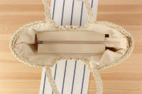 Cuerda de papel hueca con bolsa de hombro individual cóncava de gran capacidad, bolsa tejida de paja para fotos de vacaciones en la playa - details 6