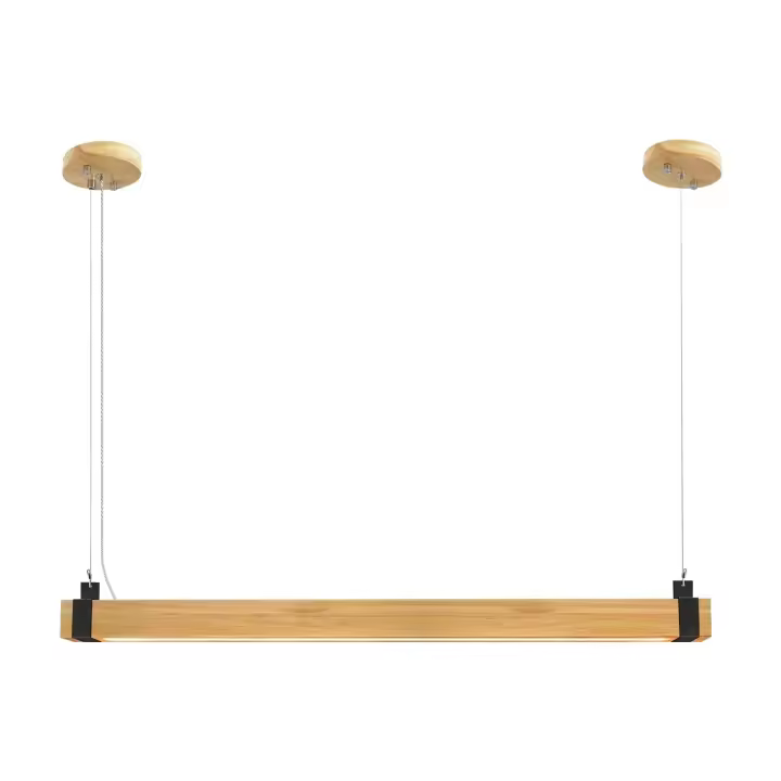 CBJKTX Lámpara colgante LED vintage regulable Diam.100CM Madera y metal 19W Lámpara de comedor industrial para sala de estar Dormitorio - 1