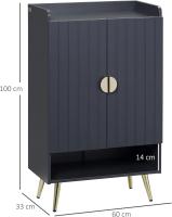 Zapatero Estrecho con 2 Puertas Mueble de Zapatero Ajustable para 15 Pares de Zapatos Blanco - details 11
