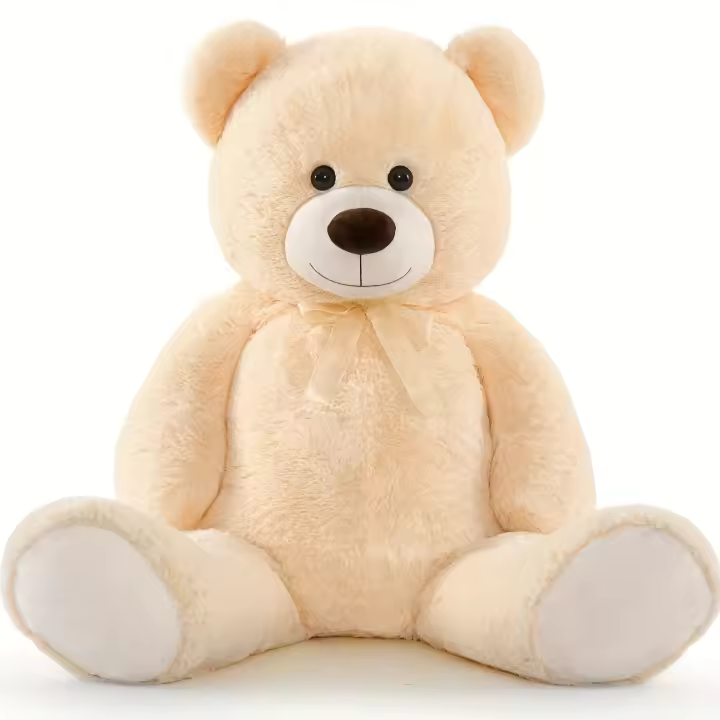 [Oso de peluche gigante, juguete de peluche suave] Oso de peluche gigante MaoGoLan de 4 pies - XXL Animal de peluche grande y suave - Beige 130 cm para novia, regalos de cumpleaños, decoraciones para fiestas - 1