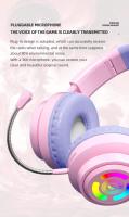 Auriculares con orejas de gato y luz LED RGB para niños y niñas, cascos inalámbricos con Bluetooth 5,3 para juegos, PC - details 10
