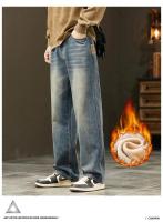 Jeans de Algodón Cálido y Grueso Pantalones Largos y Sueltos de Terciopelo Coreano - details 6