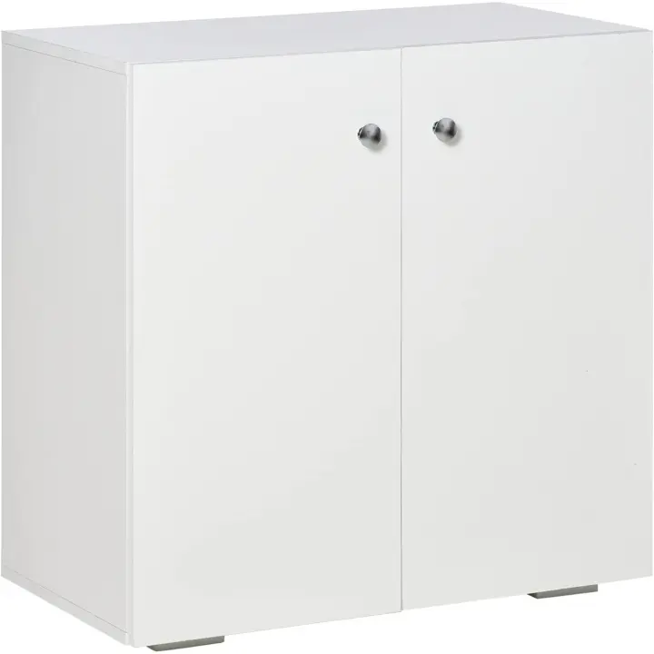 2 Puertas Auxiliar 2 Estantes Libros Ropa Juguetes Estilo Morno 70x39x70 cm Blanco - 1