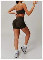 Ropa interior con corpiño antiflacidez para mujer, Tops deportivos de una pieza sin tirantes, ropa interior deportiva nublada, ropa ajustada para gimnasio y Yoga - details 8