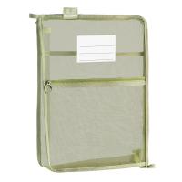 Bolsa de almacenamiento de papel de prueba A4, bolsa organizadora de papelería de gran capacidad en forma de L con etiqueta, bolsa de archivo Visible con cremallera para estudiantes - details 1