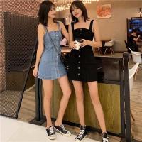 Vestido de mezclilla para mujer Falda con tirantes delgada en la cintura - details 10