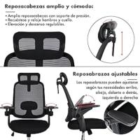 Silla de Oficina Ergonómica TLV-6102-BLACK, de Escritorio, Giratoria, Ruedas, detalles.