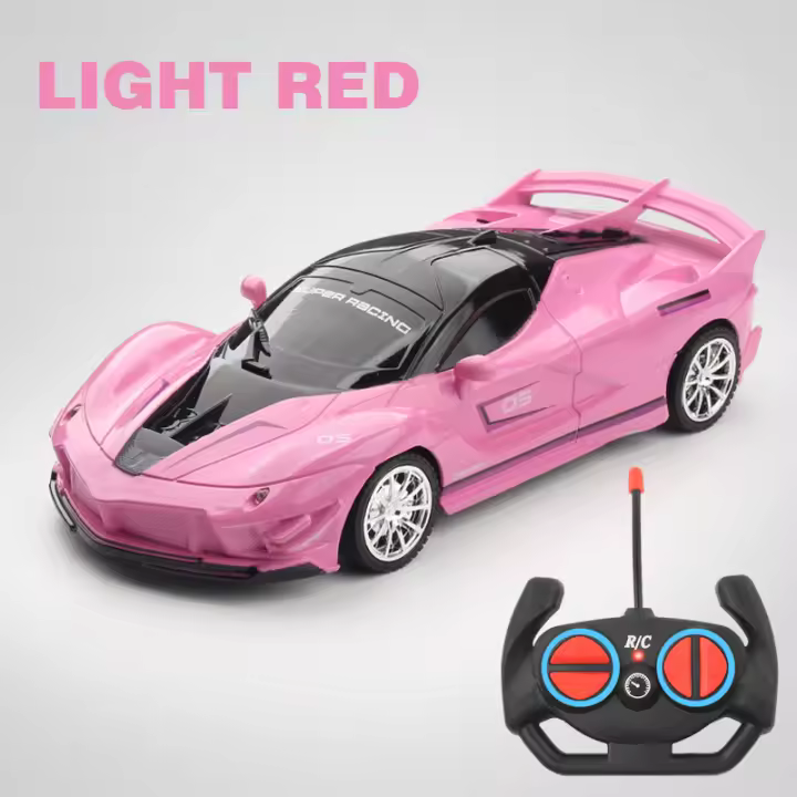 Coche teledirigido con luz LED para niño y niña, vehículo de carreras de alta velocidad con Control remoto, 1/18G, 2,4 - 1