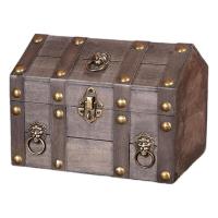 Caja de tesoro pirata de madera maciza, diseño vintage hecho a mano para mujeres, caja de recuerdos, caja de alineación decorativa de ca. - details 6