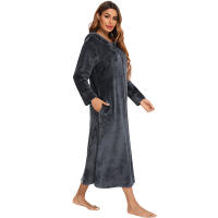 Bata holgada de lana para mujer, ropa de casa cálida - details 26