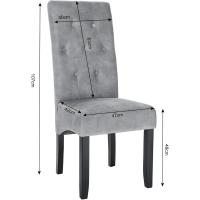 Cocina Estructura de Madera Sillón Asiento Acolchado Tapizado en Terciopelo Gris Claro BH294hgr-2 - details 2