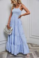 Vestido casual de moda primavera-verano con tirantes finos a rayas para mujer - details 1