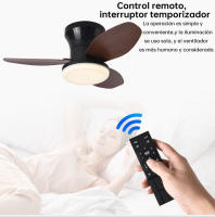 Ventilador de techo nórdico moderno y sencillo Plástico, con luz y control remoto - details 9