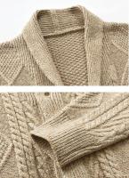 Cárdigan de punto de ganchillo para hombre, suéter grueso suelto con cuello en V, chaqueta de moda, nuevo - details 4