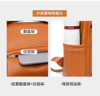 Mochila de cuero blanco y amarillo para mujer, bolsa de trabajo suave y sencilla, con correa para el hombro, informal, de viaje - details 13