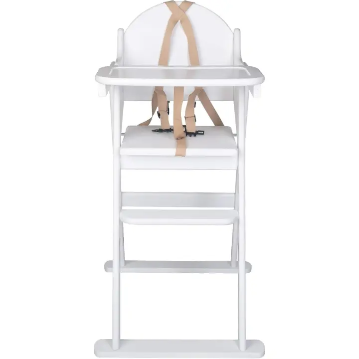 Trona Plegable de Madera, Natural, Silla alta para bebé y niño pequeño, Preensamblada, Elegante, Práctica y Ahorro de Espacio - 1