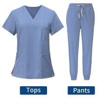 Uniforme médico ajustado para mujer, conjuntos de batas, accesorios de enfermería, batas de cirugía hospitalaria, clínica Dental, salón de belleza, ropa de trabajo - details 22