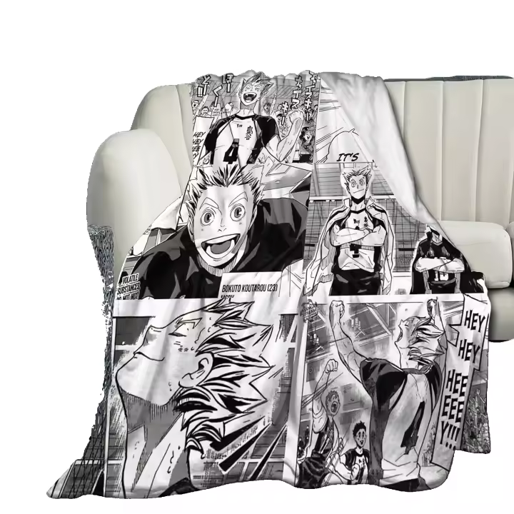 Manta de Lanzar Suave y Ligera Super Reversible Bokuto Hey Hey Hey Collage para Cama Sofá Paraia Twinch-f451 Ideal para Todas las Estaciones Hecha en China Cuidado de Lavado por Máquina o a Mano - 1