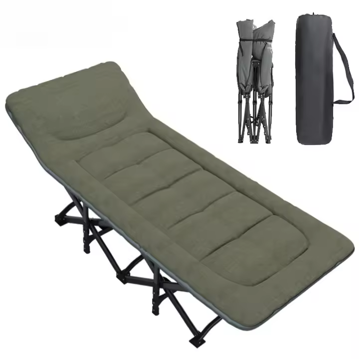 Cama plegable para camping, cama plegable para invitados hasta 200 kg para interior, exterior, playa y jardín (gris) - 1