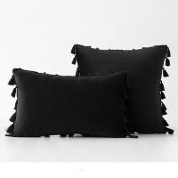 Bonenjoy 1 funda de cojín con borlas, funda de almohada de terciopelo, fundas de almohada de color sólido para decoración de sofá/cama/coche, 30x50/45x45/50x50 - details 19