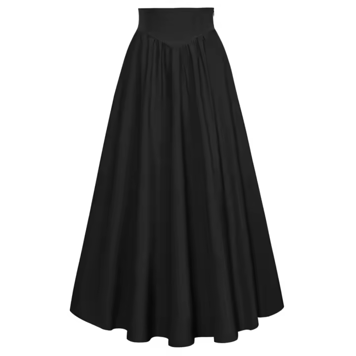 Maxifalda retro renacentista para mujer, vestido elástico de cintura alta con bolsillos, falda larga informal de moda, ropa de calle - 1