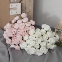 Ramo de novia 27 cabezas emulación peonía té rosa tallo largo flor falsa 30cm peonía novia flor hogar - details 7