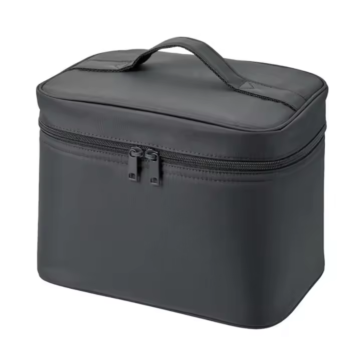 Bolsa de maquillaje de estilo japonés para mujer, bolsa de cosméticos negra de gran capacidad, bolso de mano, bolsa de aseo para hombre, viaje de negocios - 1