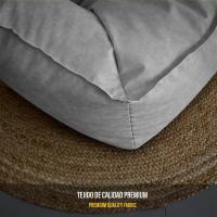 Reposapiés Salon de Lujo - [50x40x30 cm] Sofá Puf de Diseño con Relleno Incluido para Escritorio u Oficina - Taburete Bean Bag Silla Grande en Cuero Sintético Beige - details 10