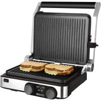 Parrilla Eléctrica de Piedra Revestida Placas Extraíbles y Reversibles, Apertura de 180ª, Superficie Amplia 2200 W, Acero Inoxidable - details 47