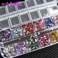 Diamantes de imitación cuadrados en forma de corazón para decoración de uñas, gemas de cristal con funda para puntas acrílicas, Gel UV, 3000 piezas - details 0