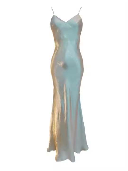 Elegante Camisola de Satén de Vid Ajuste Delgado, Cola de Pez, Vestido Largo para Mujeres en Verano y Noche de Banquete - 1