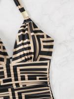 Bañador De Una Pieza Con Estampado De Leopardo Para Mujer, Bañador Con Escote Halter, Espalda Descubierta Sexy, Moda increíble Para Mujer - details 4