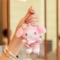 Llavero de juguetes de Peluche Sanrio Original, 5 estilos, fantasía Kuromi My Melody, muñecos de Peluche de dibujos animados, accesorios para bolso, colgantes, regalos - details 2