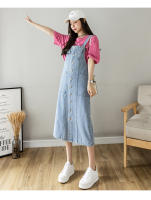 Vestido de mezclilla para mujer Vestido largo con tirantes sueltos y lisos - details 5