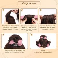 Durante la noche con gancho, plancha elástica satinada sin calentar, una herramienta de rizado multifuncional adecuada para todo tipo de cabello - rosa - details 11