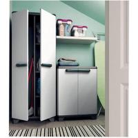 Armario Linear Escobero Resina 2 Puertas y 3 Baldas Negro/Gris Tamaño 68 x 39 x 173 cm - details 1