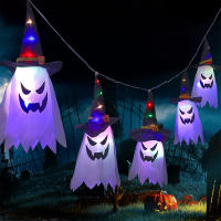 Luz LED intermitente para decoración de Halloween, lámpara colgante para Festival de fantasmas, sombrero de mago, suministros de fiesta - details 6