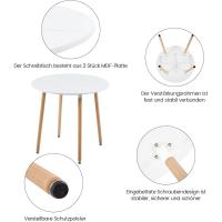 Juego de Mesa de Comedor y Sillas, 1 Mesa Redonda de 80 cm + 4 Sillas Blancas, de Diseño Nórdico - details 64