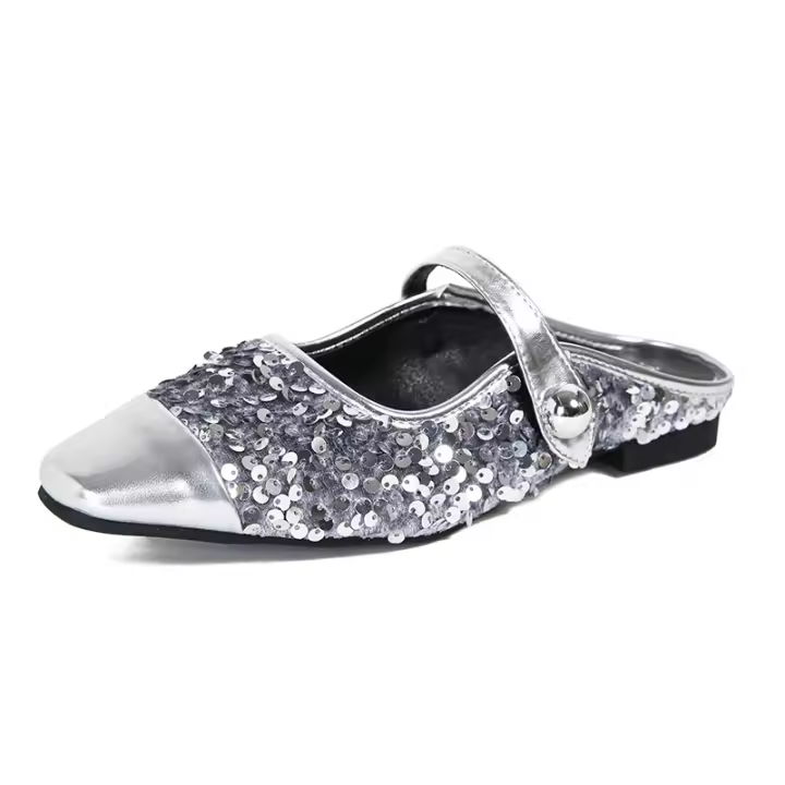 Sandalias Baotou con lentejuelas con Medias zapatillas Muller - 1