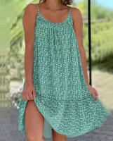 Verano nuevo vestido de chaleco de tirantes sin mangas floral oscilante idílico europeo y americano. - details 13