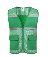 Chaleco reflectante para construcción nocturna, red de pesca con múltiples bolsillos, chaqueta voluntaria para grandes eventos, chaleco informal con cierre de cremallera para verano - details 6