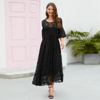 2025 Primavera Nuevo vestido largo de encaje grande para mujer, moderno y esencial para desplazarse - details 4