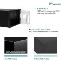Organizador de Zapatos de Plástico Transparente con Puerta 12 Set, Plegable y Apilable, Tamaño 35,7 x 27,6 x 20,8cm Negro - details 10