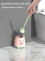 Cepillo De Inodoro Lindo De Cerditos Set De Limpieza De Baño Colgante Sin Esquinas Muertas Material Plástico Doble Pieza - details 4