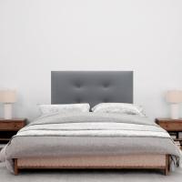 Cabecero de Polipiel o Tela Pro con 2 hileras de Botones y Patas Cabezal tapizado Cama Lujo (150x105cm con Patas (Camas 150/160), Tela Beige) - details 18