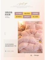 Conjunto de Cama de Terciopelo de Mink de Lujo para Otoño-Invierno Funda de Edredón de Reina, Sábanas, Almohadas Rosa de Alta Calidad - details 12