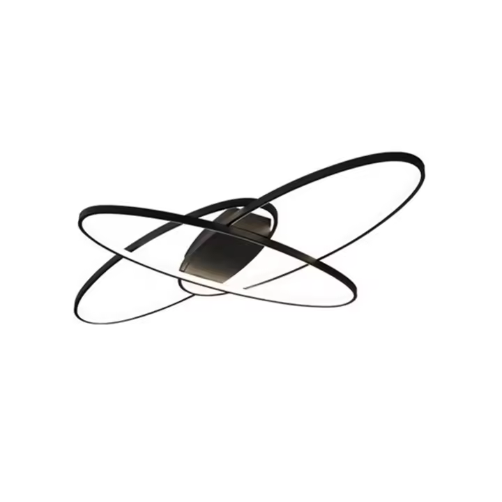 Lámpara de techo LED regulable con Control remoto, luces ovaladas de 72W, 6400LM, color negro, moderna, para comedor - 1