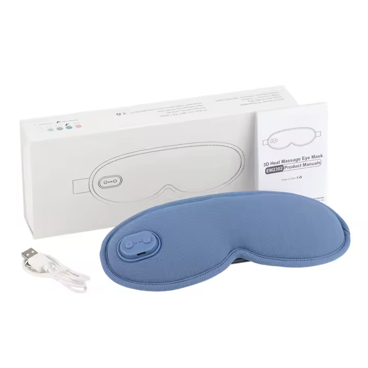 Mascarilla 3D para dormir, masajeador ocular, compresa caliente, vibración, calefacción, masaje ocular, instrumento para el cuidado de los ojos, relajación, alivio, fatiga, mejora el sueño - 1